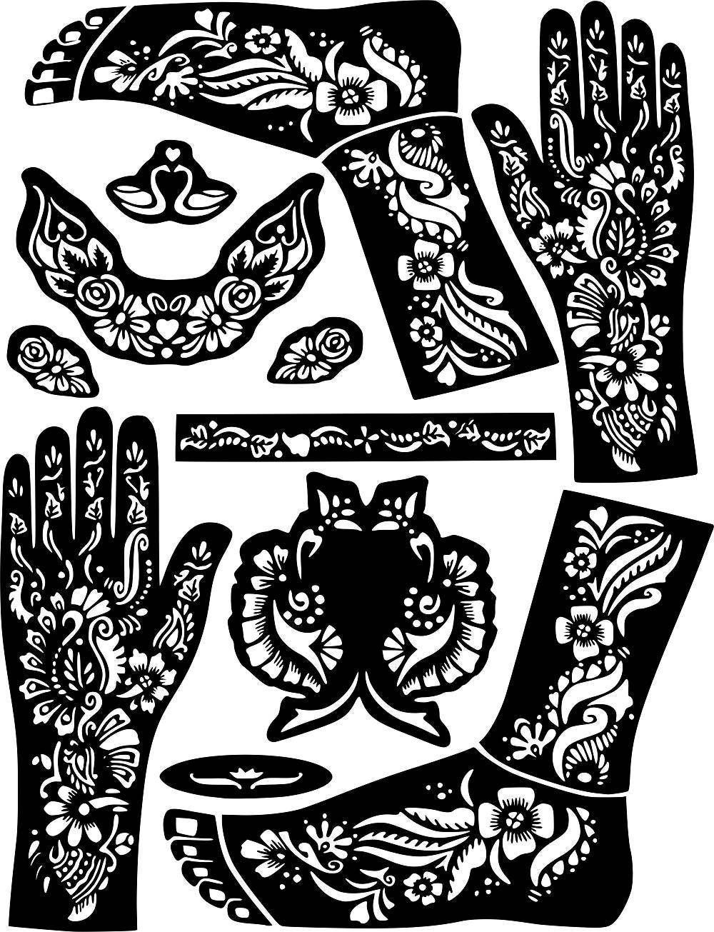 Hand Feet Arabic henna Temporary Tattoo Glitter Mehndi Design - Etsy