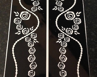 Tatuaje temporal de henna popular, plantilla Mahndi para arte corporal, boda india/árabe Eid