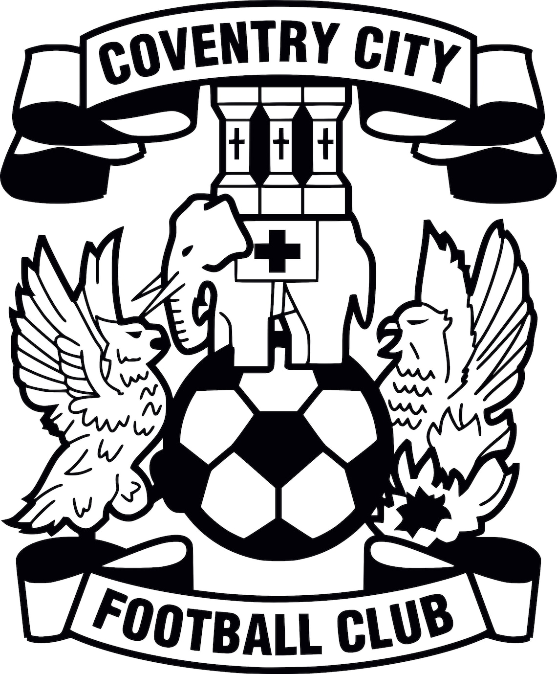 FC Coventry City Badge Wall Art Vinyl Decal Sticker Football Etsy