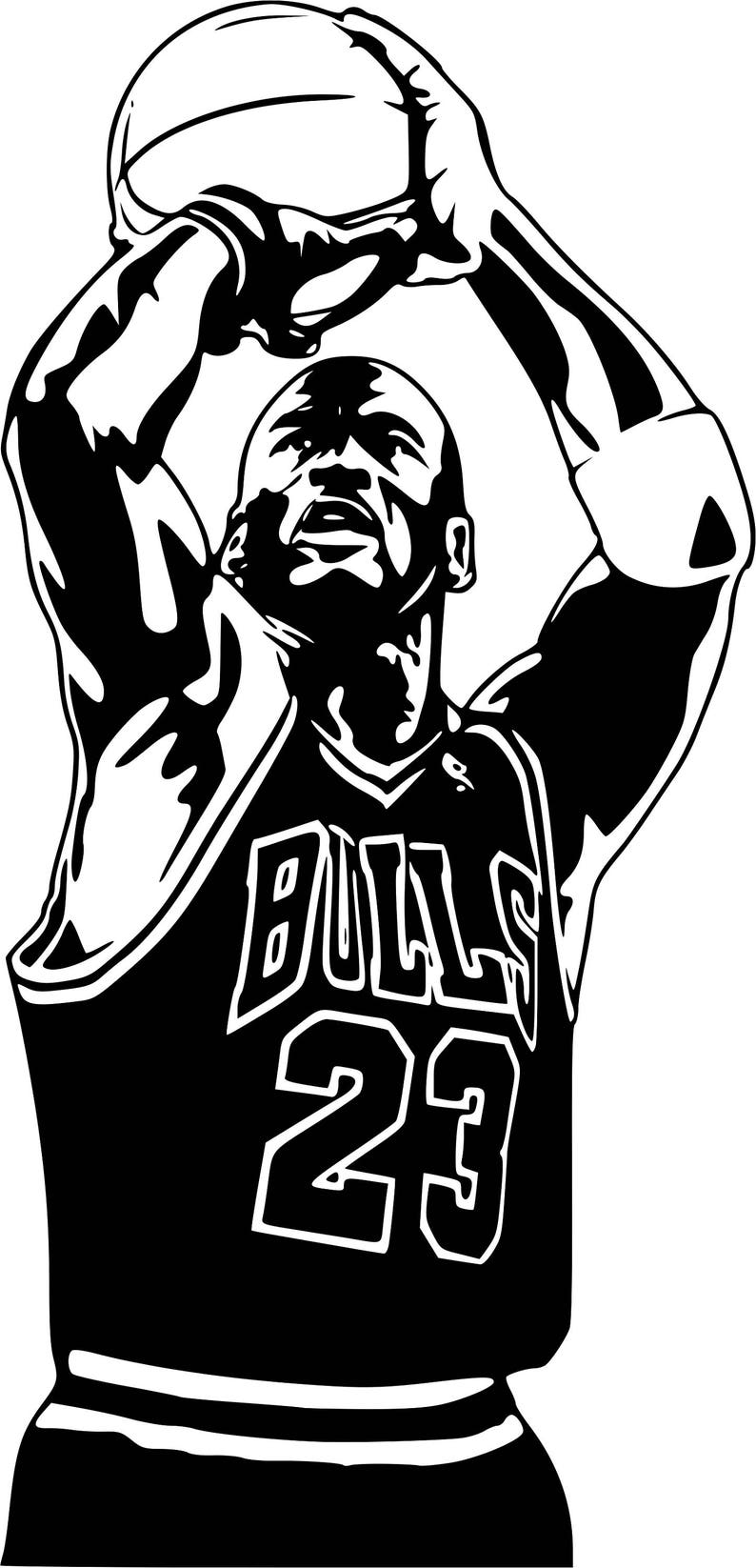 Michael Jordan 23 Bulls NBA Wall Art Decal Basketball Sport | Etsy