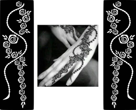 Temporary Tattoo Stencils Glitter Mehndi Hand Henna Template Body Art  Sticker