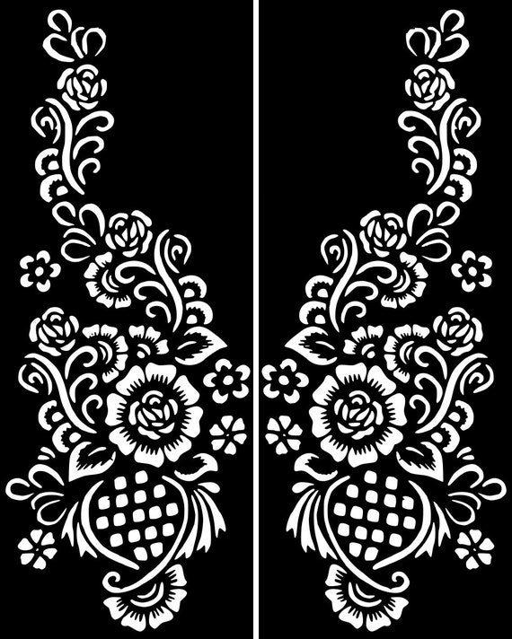 Henna Stencil Tattoo (10 Sheets) Self-Adhesive Beautiful Body Art Designs -  Temporary Tattoo Templates