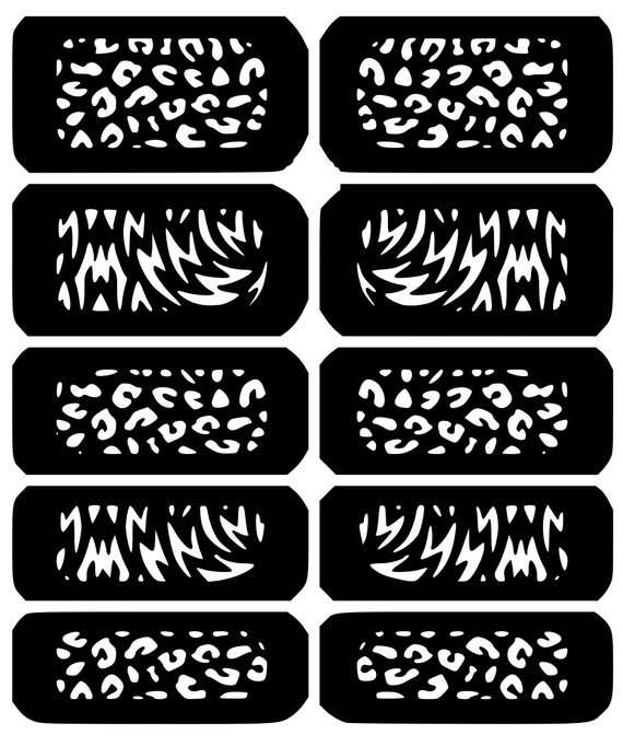 choose from 10 nail art vinyl decal sticker stencil template etsy