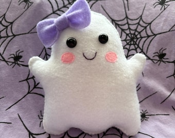 Spooky Cute Ghost Plushie! Halloween Handmade Plush Teddy
