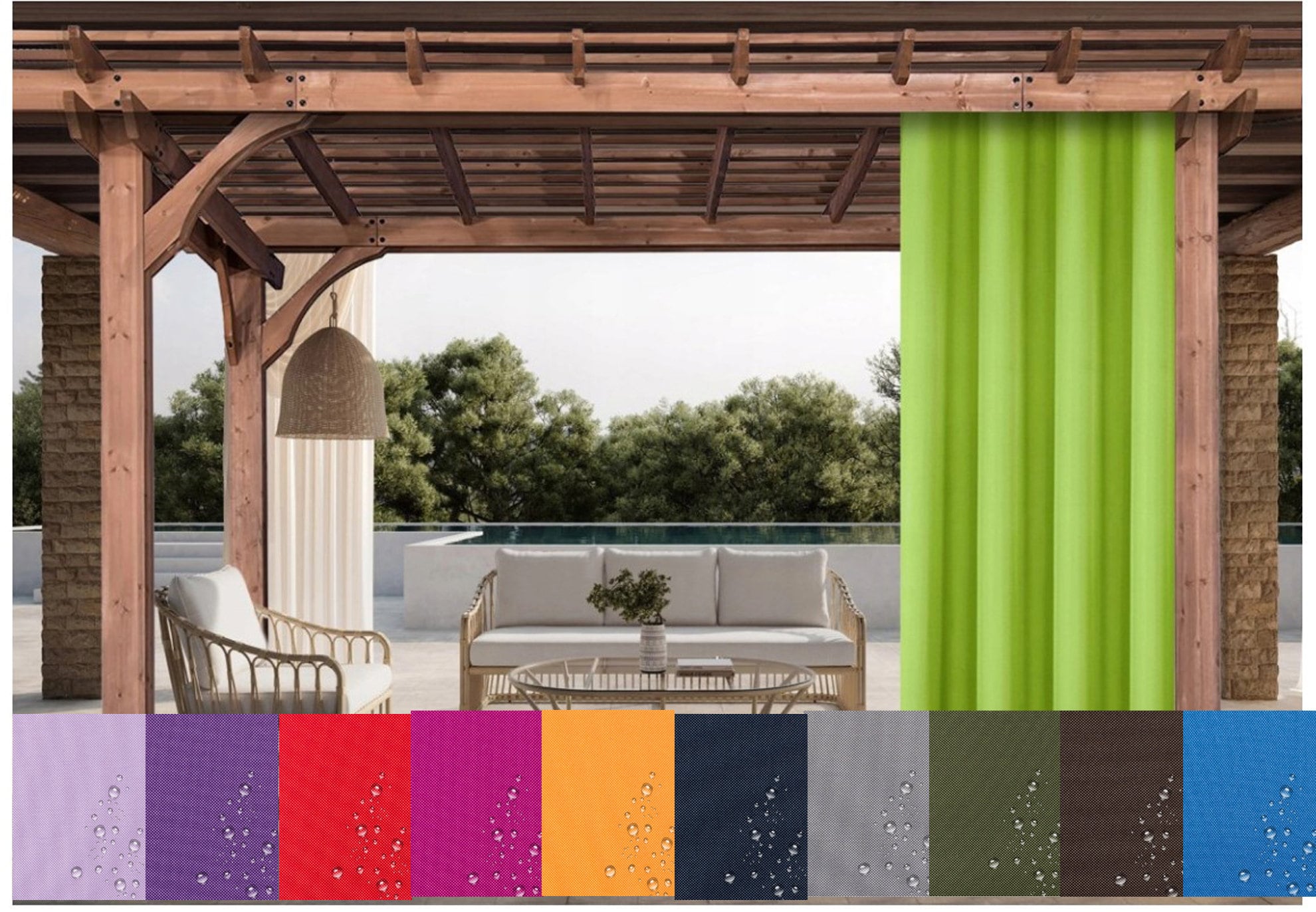 Outdoor Curtain, Waterproof Curtain, Garden Curtain Panels, Garden Curtain,  Curtains on the Balcony - Etsy, image size:1980x1372