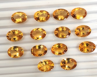 8x10 mm Genuine  Natural  Golden Citrine Oval Shape Cut Stone Loose  Gemstone AAA Oval Faceted 16 Pc