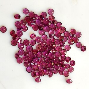 Natural Rhodolite Garnet 3x3mm AAA Round Faceted Gemstones – Deep Purple Garnet Loose Stones for Jewelry Making – Wholesale Lot