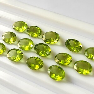 7x9mm Natural Peridot Oval Faceted | 100% Genuine Loose Peridot Gemstones | Wholesale Lot for Jewelry Making | Green Peridot 9x7mm