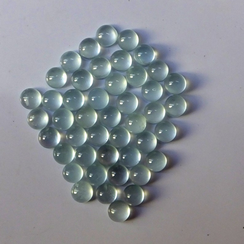 45 Pieces 4 MM Round Natural Aquamarine Blue color cabochon Untreated Loose gemstone calibrated wholesale lot