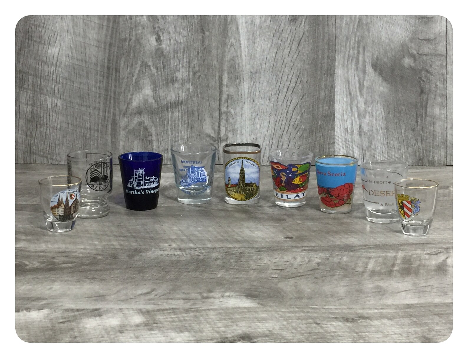 Shot glasses vintage souvenir set of 9souvenir shot Etsy