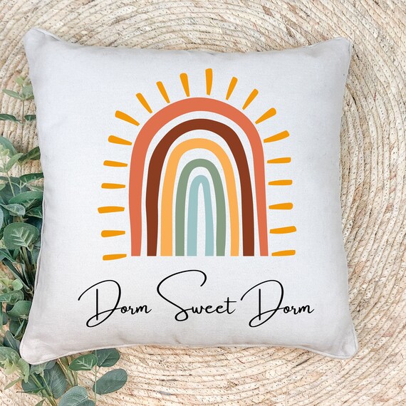 Dorm Sweet Dorm Pillow College Dorm College Accent Room Decor Dorm Decor Preppy College Accent Rainbow Pillow Boho Aesthetic Decor Etsy