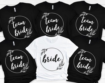 Bridal Party Short Sleeve Tee, Bachelorette Party shirts, Floral Bridal shirts