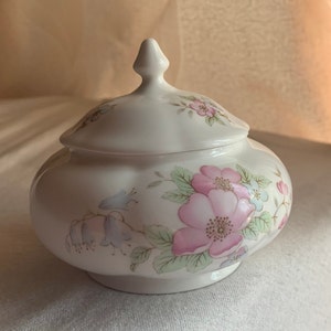 Ashley Down English Fine Bone China Sugar bowl with flowers
