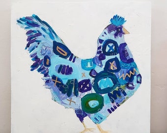 It&#39;s A Chicken Thing - Chicken Painting, Original Painting, Abstract Chicken, Chicken Art