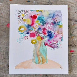 David Harbour mi ha dato dei fiori - Dipinto astratto, Arte originale, Arte astratta, Fiori astratti