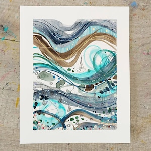 Poole to Cherbourg - Abstract Painting, Original Art, Abstract Art, Abstract Landscape