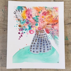 Emilio Estevez mi ha regalato dei fiori - Dipinto astratto, Arte originale, Arte astratta, Fiori astratti