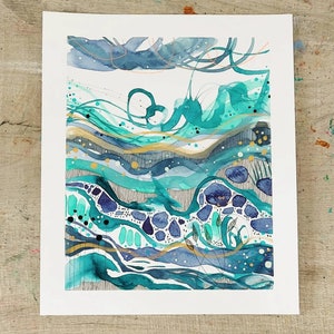 Wave Watching - Dipinto astratto, Arte originale, Arte astratta, Paesaggio astratto