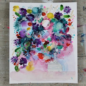Il contabile mi ha dato dei fiori - Dipinto astratto, Arte originale, Arte astratta, Fiori astratti