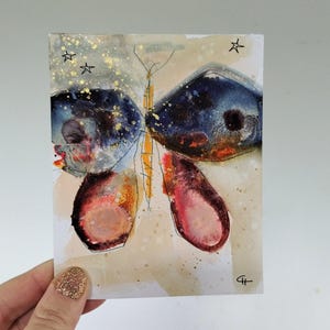 Little Itty Bitty #3 - Dipinto astratto, Arte originale, Arte astratta, Farfalla astratta, Falena astratta, Arte di falene