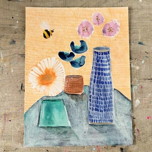 Fiori per l'ape - Fiori astratti, acquerello astratto, arte astratta