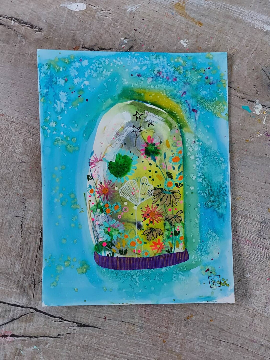 Tiny World VII Terrarium Painting Terrarium Art Abstract Etsy