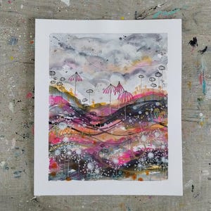 Il mese era gennaio - Pittura astratta, Arte astratta, Paesaggio astratto, Paesaggio acquerello