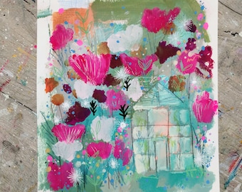 The Greenhouse - Abstract Painting, Original Art, Abstract Art, Abstract Flowers