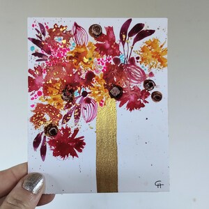 Mini #35 - Pittura astratta, Arte originale, Arte astratta, Fiori astratti, Natura morta astratta, Arte floreale