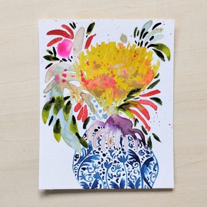 Mini #55 - Pittura astratta, Arte originale, Arte astratta, Fiori astratti, Natura morta astratta, Arte floreale