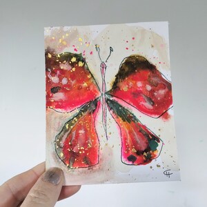 Little Itty Bitty #5 - Dipinto astratto, Arte originale, Arte astratta, Farfalla astratta, Falena astratta, Arte di falene