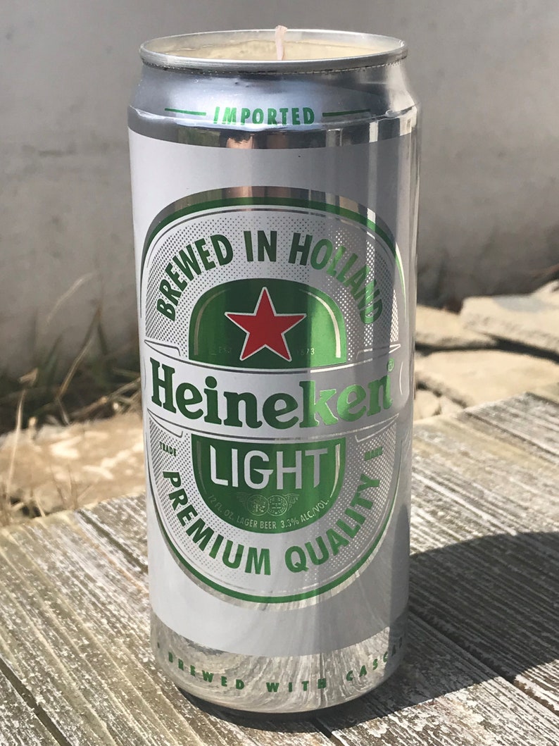 Heineken Light Candle 12 Oz Beer Candle Man Candles Man Etsy