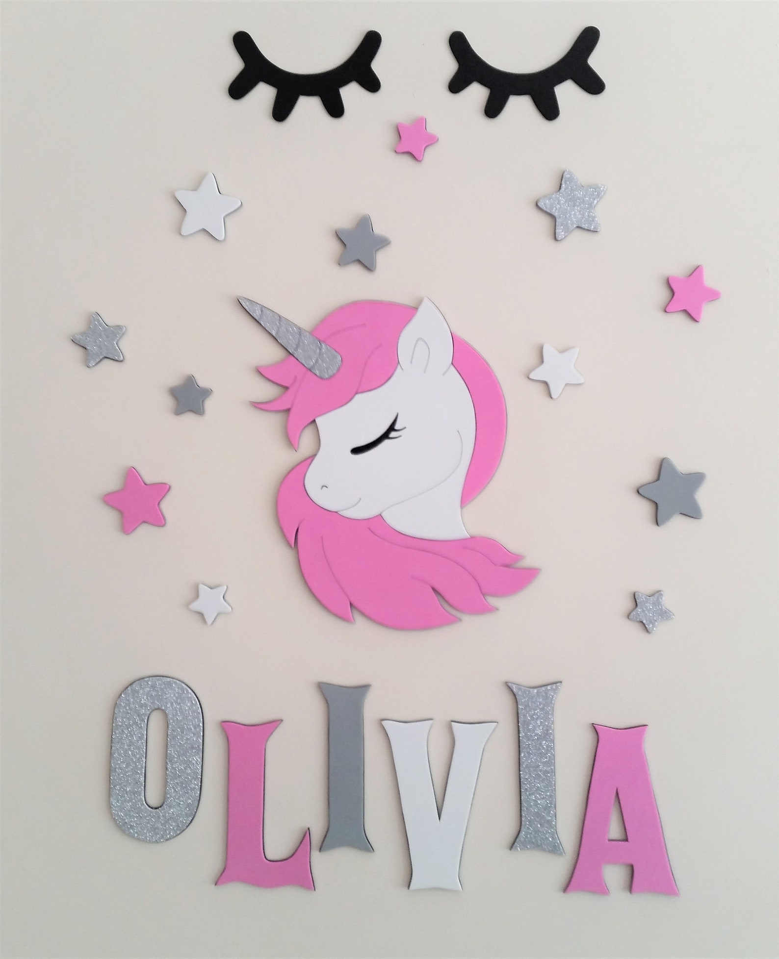 Unicorn wall decor personalised nursery room decoration wall Etsy