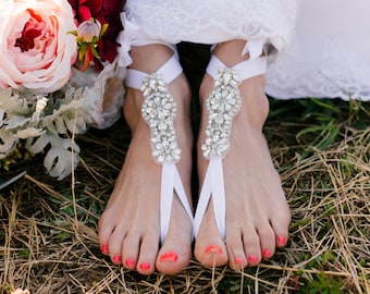 Boho Wedding Shoes, Barefoot Sandals Beach Wedding Foot Jewelry, Wedding Sandles for Bride, Barefoot Bridesmaid Anklet, Hindu Jewelry