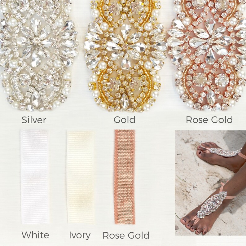 Baby Girl Barefoot Sandals Crystal Barefoot Sandals for Boho Etsy