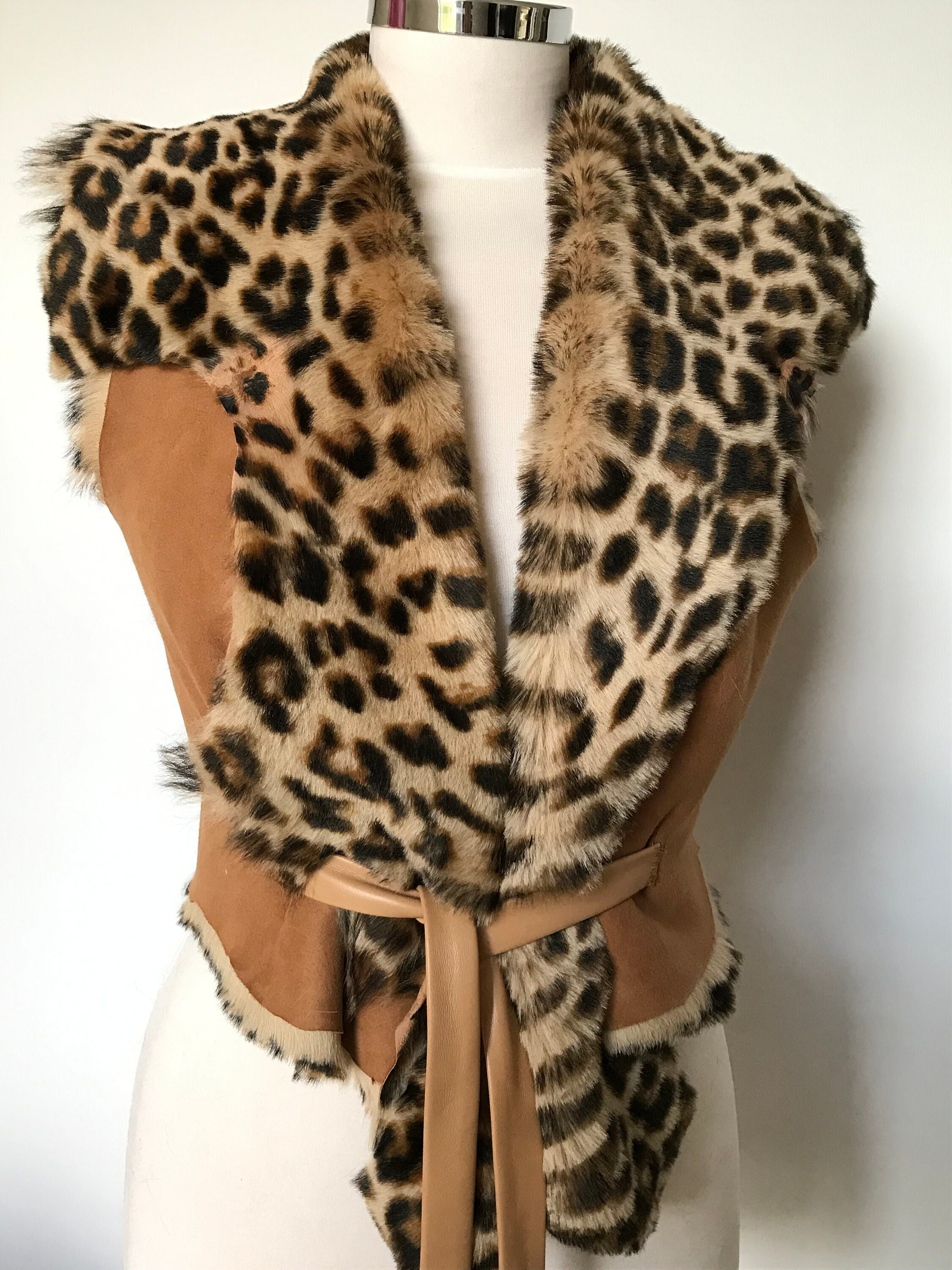 【ORDINARY JOY】Leopard Fur gilet ORDINARY JOY】Leopard Fur gilet ORDINARY JOY】Leopard Fur gilet