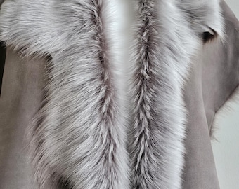 Toscana Lambskin Waistcoat: Brown or Taupe Sheepskin Winter Gilet, Shawl Collar, Made to Order
