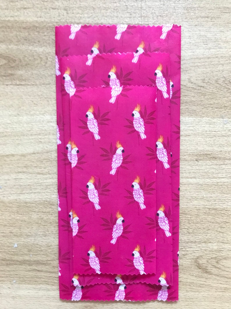 Download Flamingos Large Natural Reusable Beeswax Food Wrap 25 Cm X 25 Cm Kitchen Dining Bar Food Storage Bags