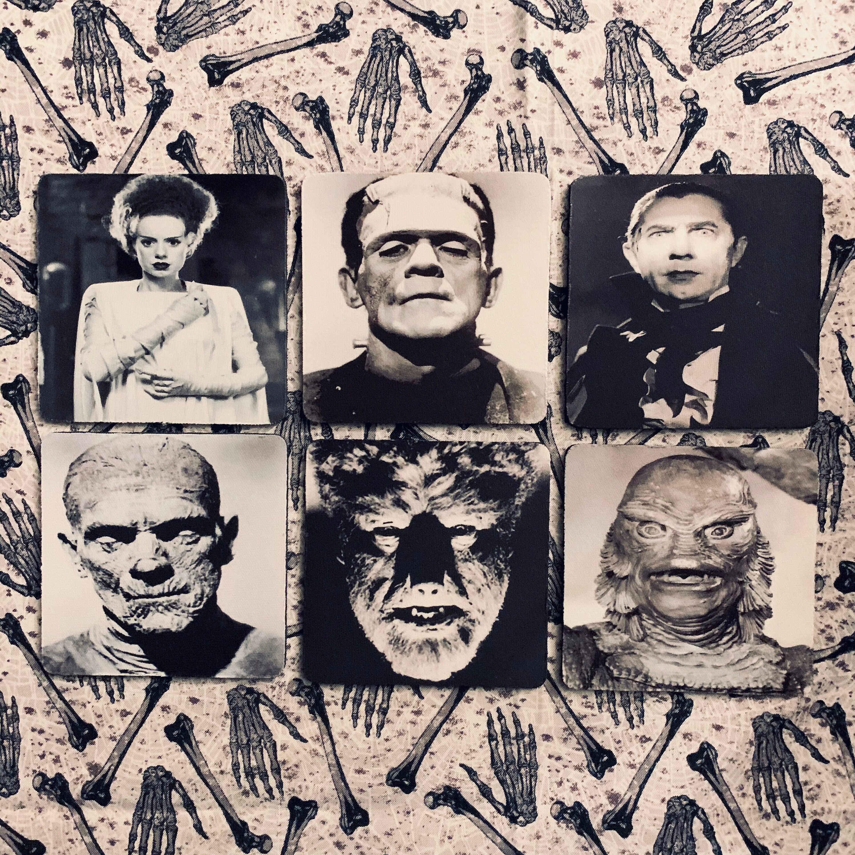 Universal Monsters neoprene coasters-Frankenstein, Bride, Creature, D…