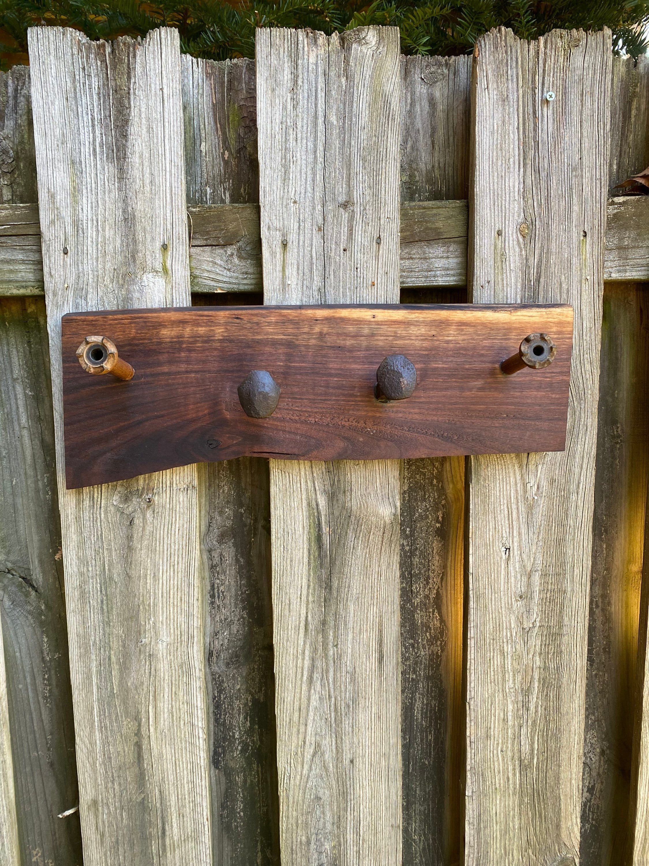 Recycled Industrial Chic Wood Coat or Jewelry Rack, Steampunk Wall Art ...