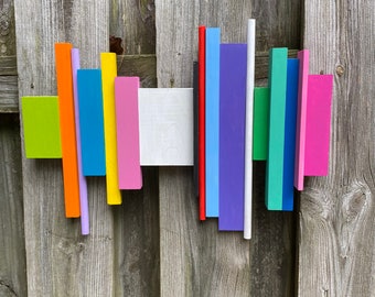 Recycled Materials Wall Art Mixed Media Wall Art Lively and Colorful Wall Art Sculpture Wall Art Free Shipping 3-D Art Sculpture