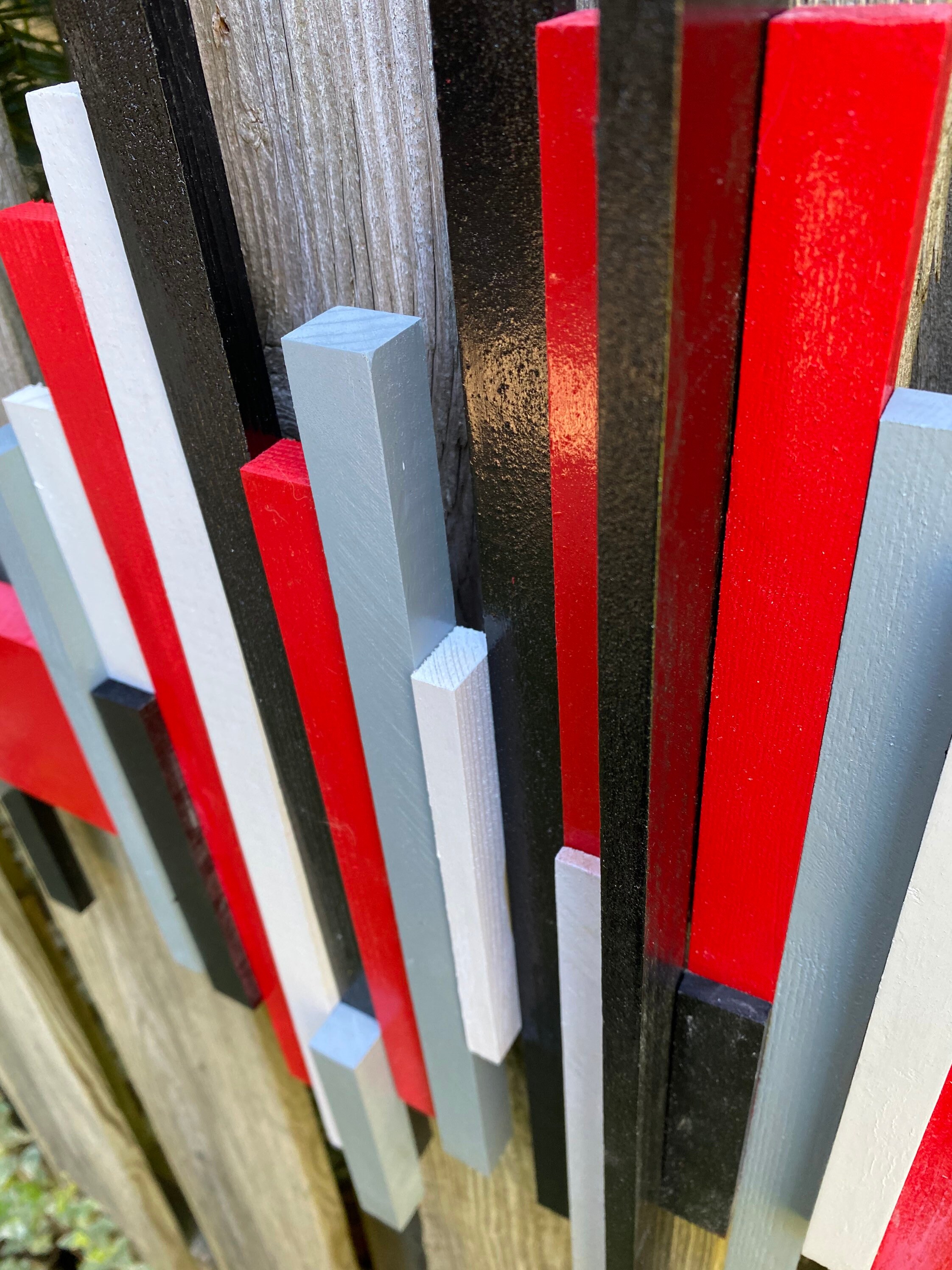 Black White Red and Gray Wall Art Sculpture Colorful 3D Etsy