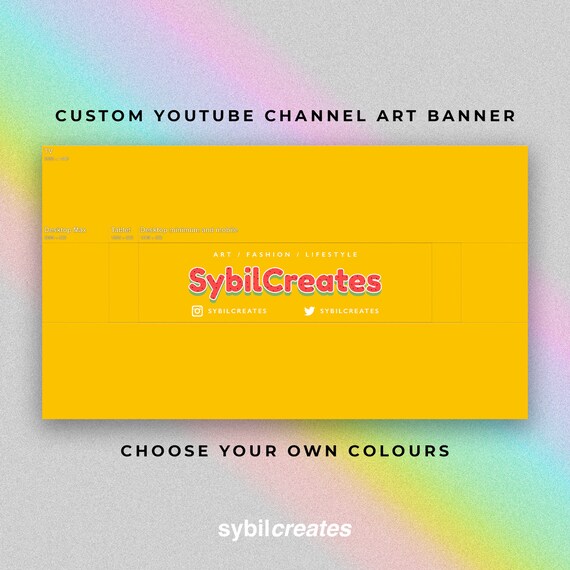 Custom Youtube Channel Art Banner Kawaii Watermelon | Etsy