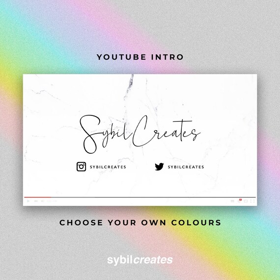 White Marble Youtube Intro Custom Animated Video Video Etsy