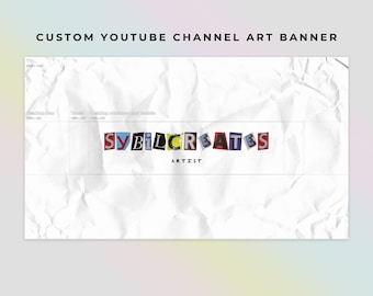 Custom YouTube Channel Art Banner - Clippings - YouTube Branding - Graphic Design - Magazine Cut Out Letters Newspaper Collage Aesthetic