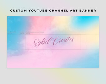 Custom YouTube Channel Art Banner - Timeless Lover - YouTube Branding - Graphic Design - Clouds Cloudy Sky Glitter Lover Era Aesthetic