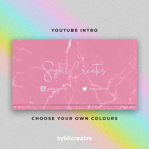 Pink Marble Youtube Intro Custom Animated Video Video Etsy