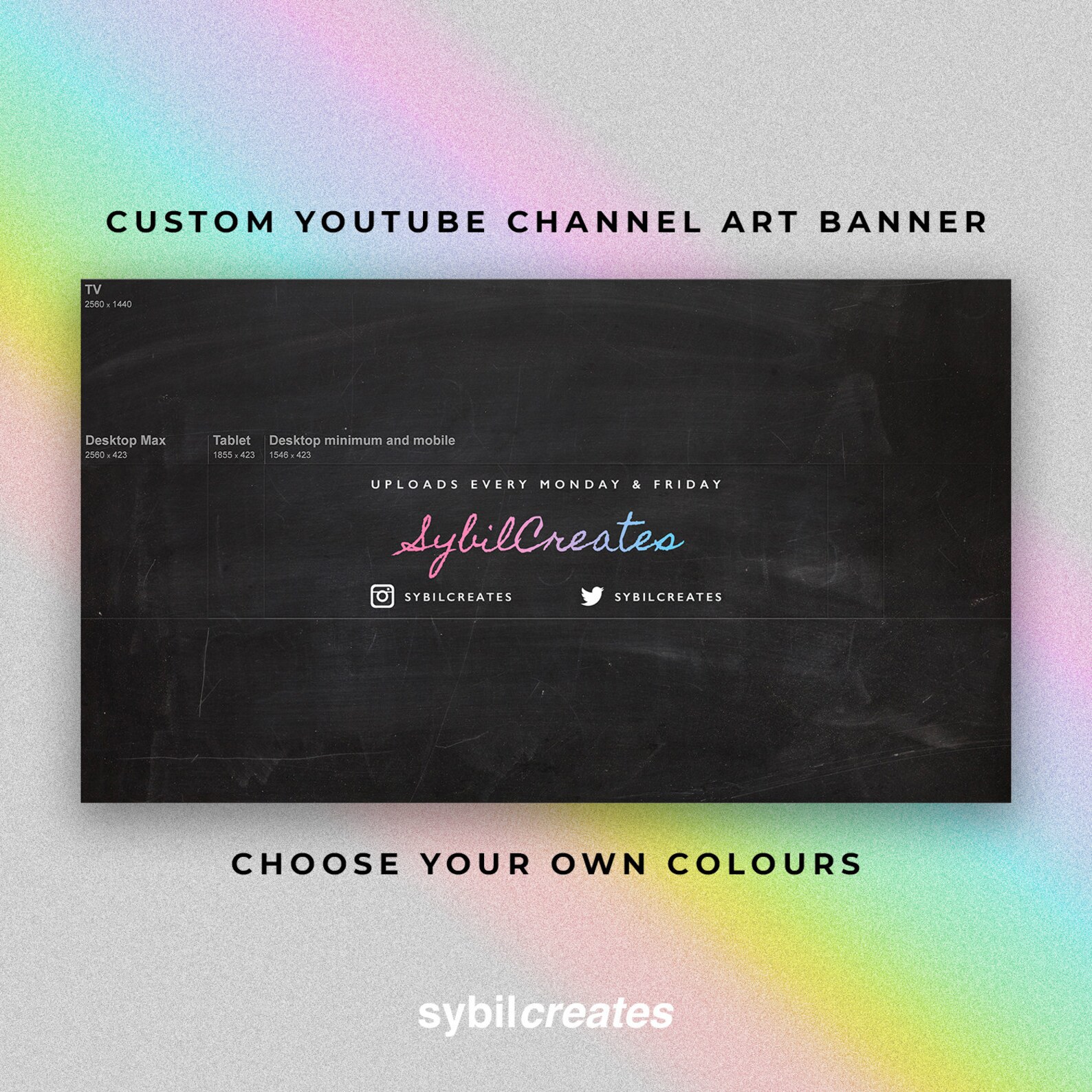 Custom YouTube Channel Art Banner Blackboard Chalkboard Etsy