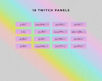 16 Twitch Panels - Adore Holo - Twitch Package Twitch Streamer Gamer - Purple Pink Holographic Chrome Retro 00s 2000s Y2K eGirl Aesthetic