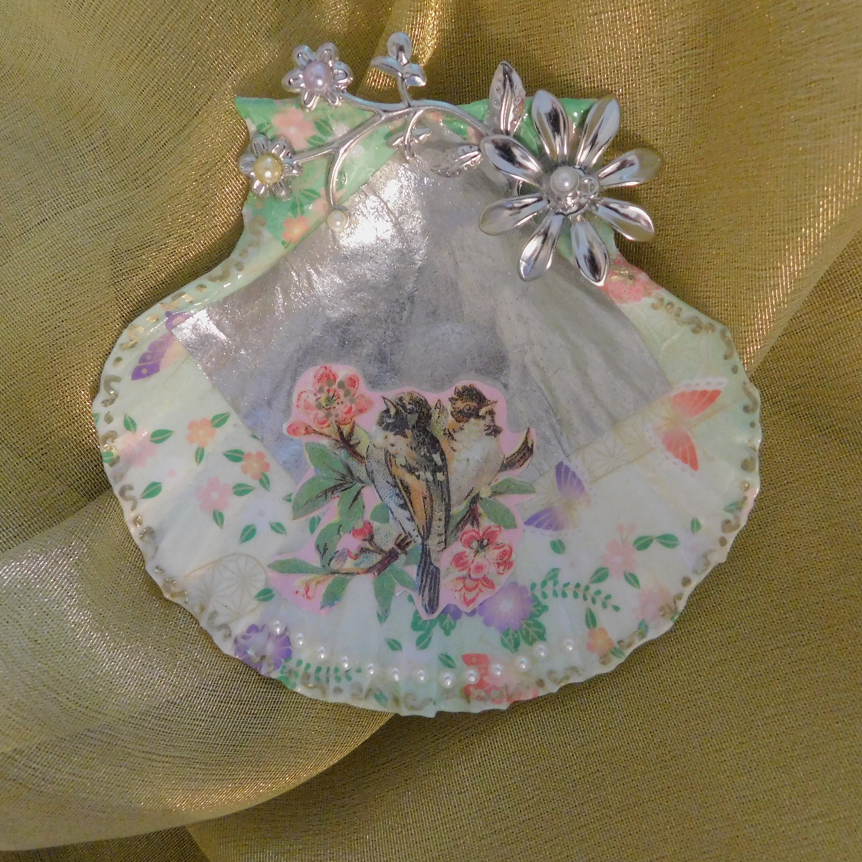 Spring Birds Decorated Shell**sale- - Etsy